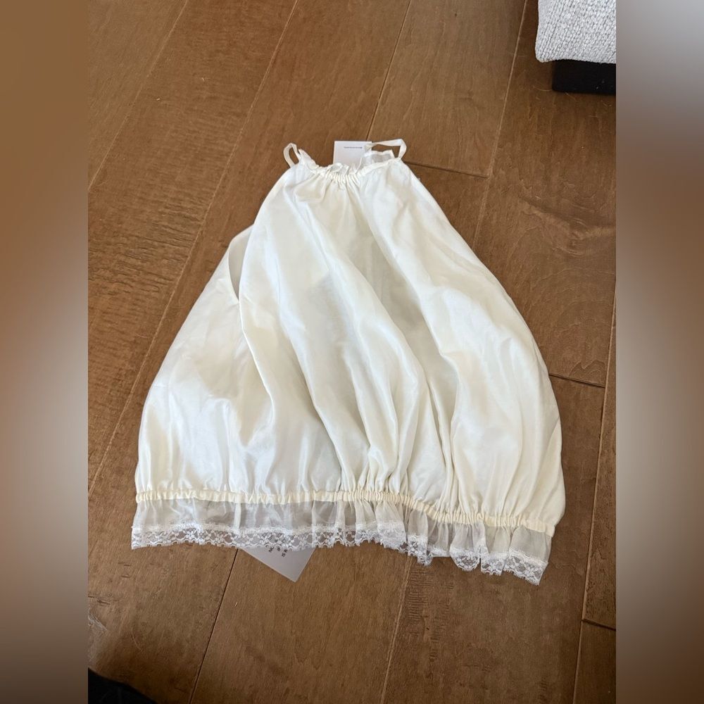 Lovers + Friends White Lace-Trim Halter Crop Top - Picture 4 of 6